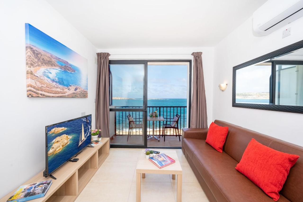 Islet Promenade Seafront 1 Bedroom Apartment With Sea View Balcony By Getawaysmalta St. Paul's Bay Ngoại thất bức ảnh