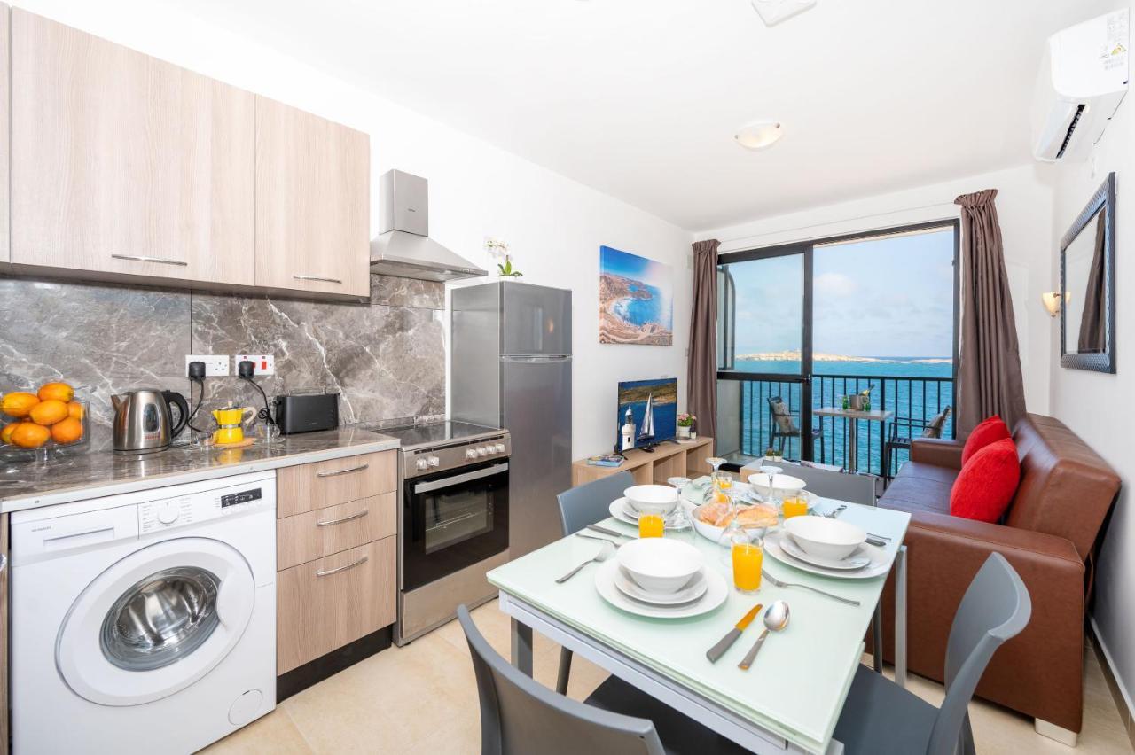 Islet Promenade Seafront 1 Bedroom Apartment With Sea View Balcony By Getawaysmalta St. Paul's Bay Ngoại thất bức ảnh